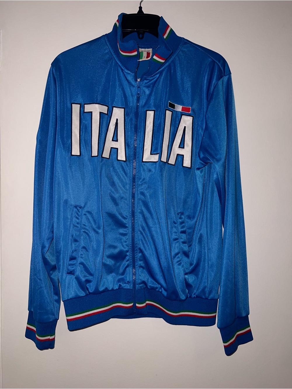 Unisex Blue Italy zip-up Track Jacket